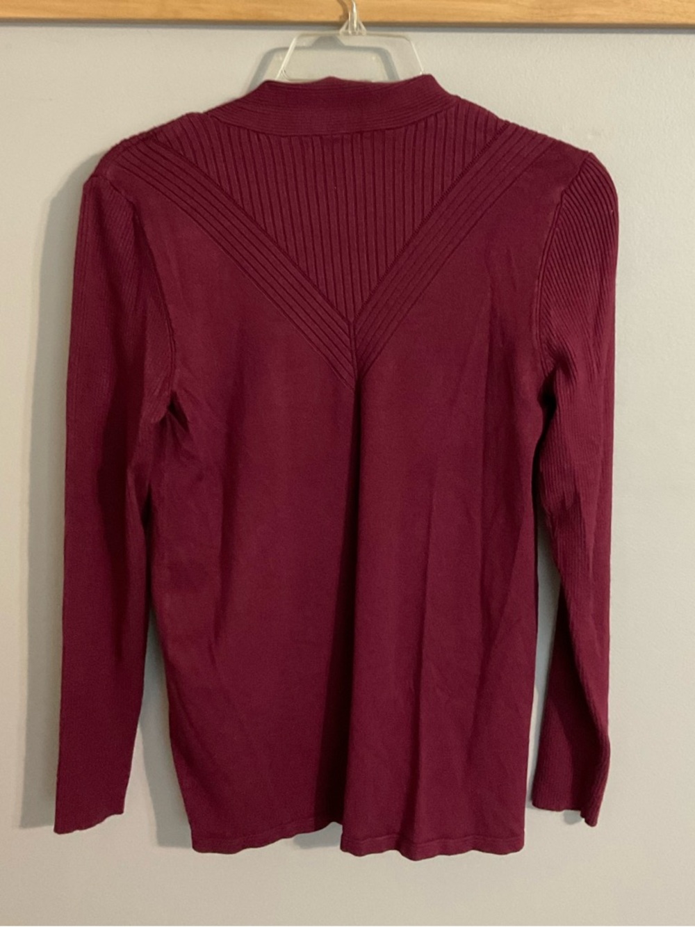 Croft & Barrow Open-Front Long Sleeve Burgundy Cardigan  XS - Picture 3 of 7